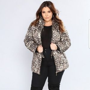 Fashion Nova  Leopard Puffer Coat